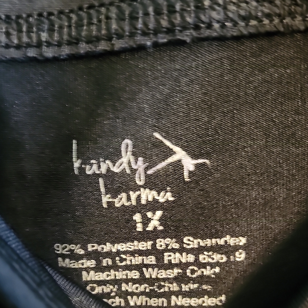KANDY KARMA VIBRANT PATTERNED ATHLETIC LEGGINGS with BLACK PANELS - Picture 2 of 3